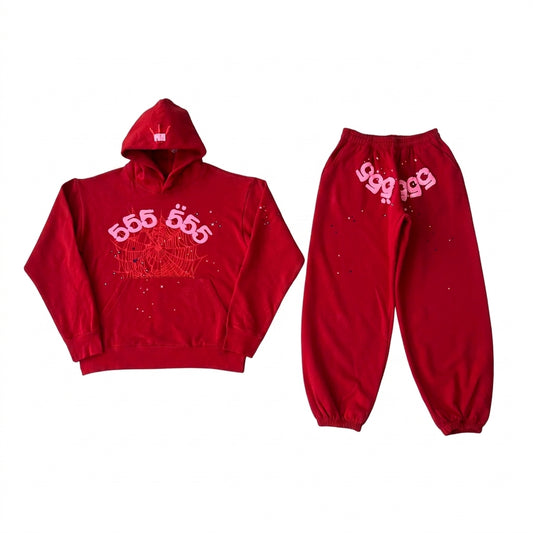 Sp5der 555 Web Tracksuit Red