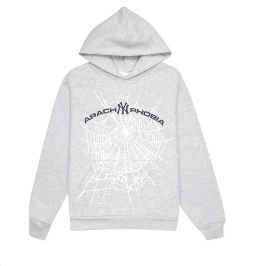 Sp5der Arach NY Phobia Hoodie Ash Grey