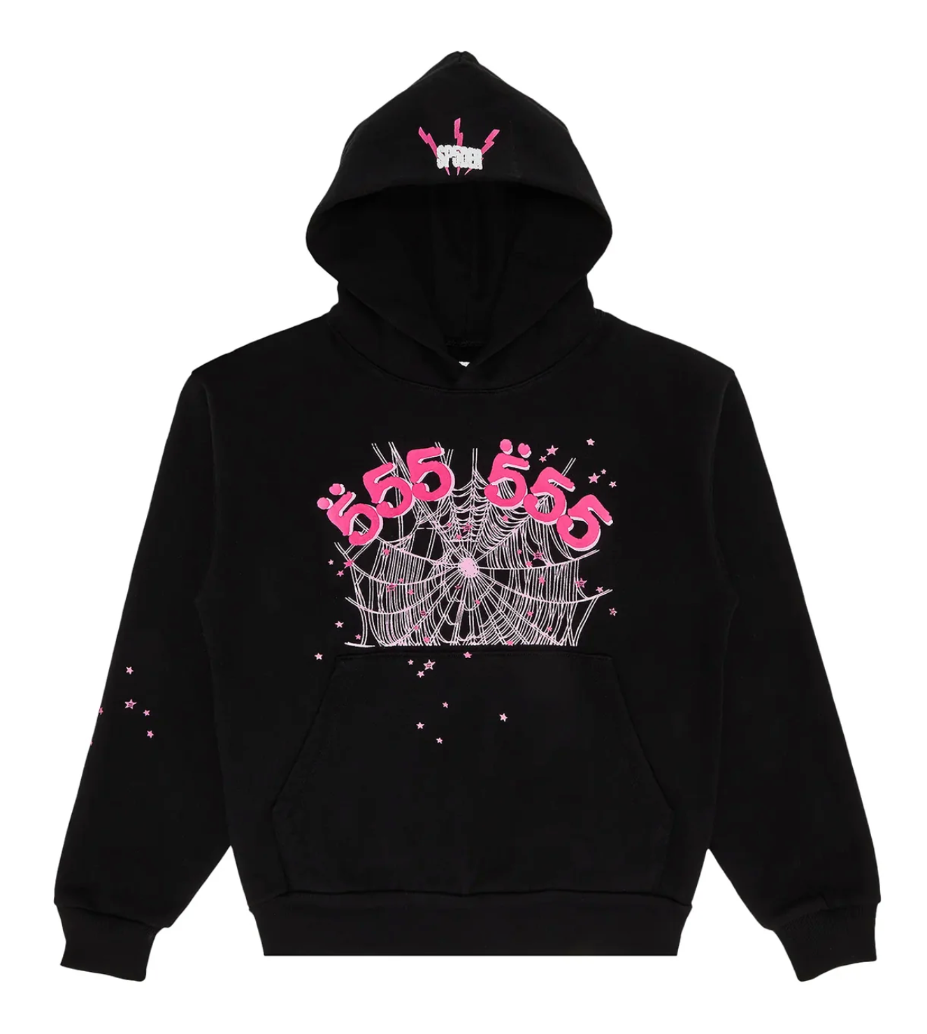 Sp5der Angel Number Hoodie Black