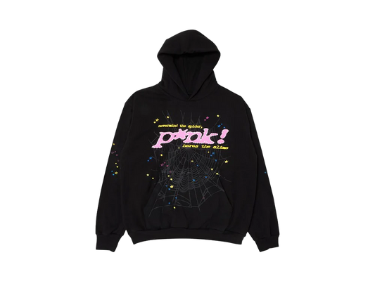 Sp5der P*nk Hoodie Black