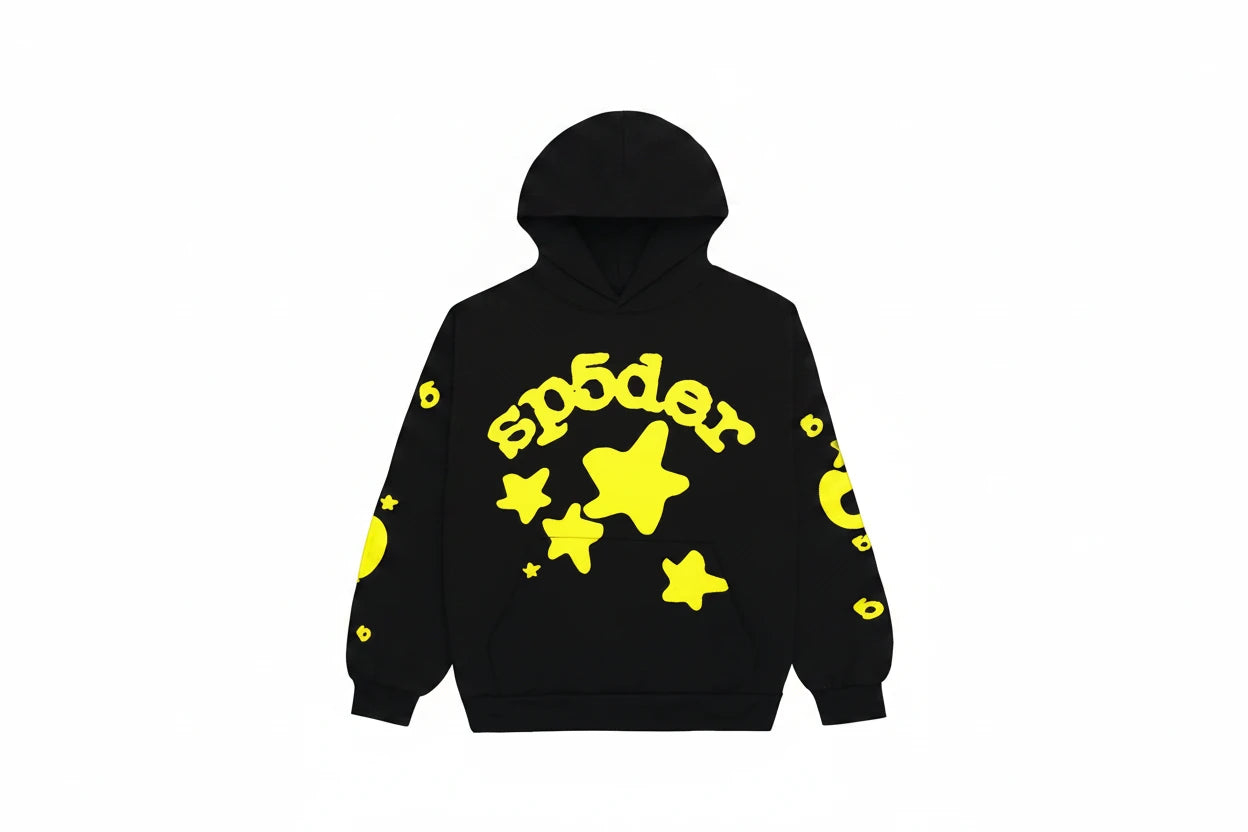 Sp5der Beluga Hoodie Onyx/Yellow